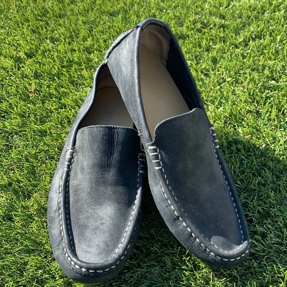 Cole Haan Men's Driving Moccasin Black Suede Size 8 - Picture 2 of 7